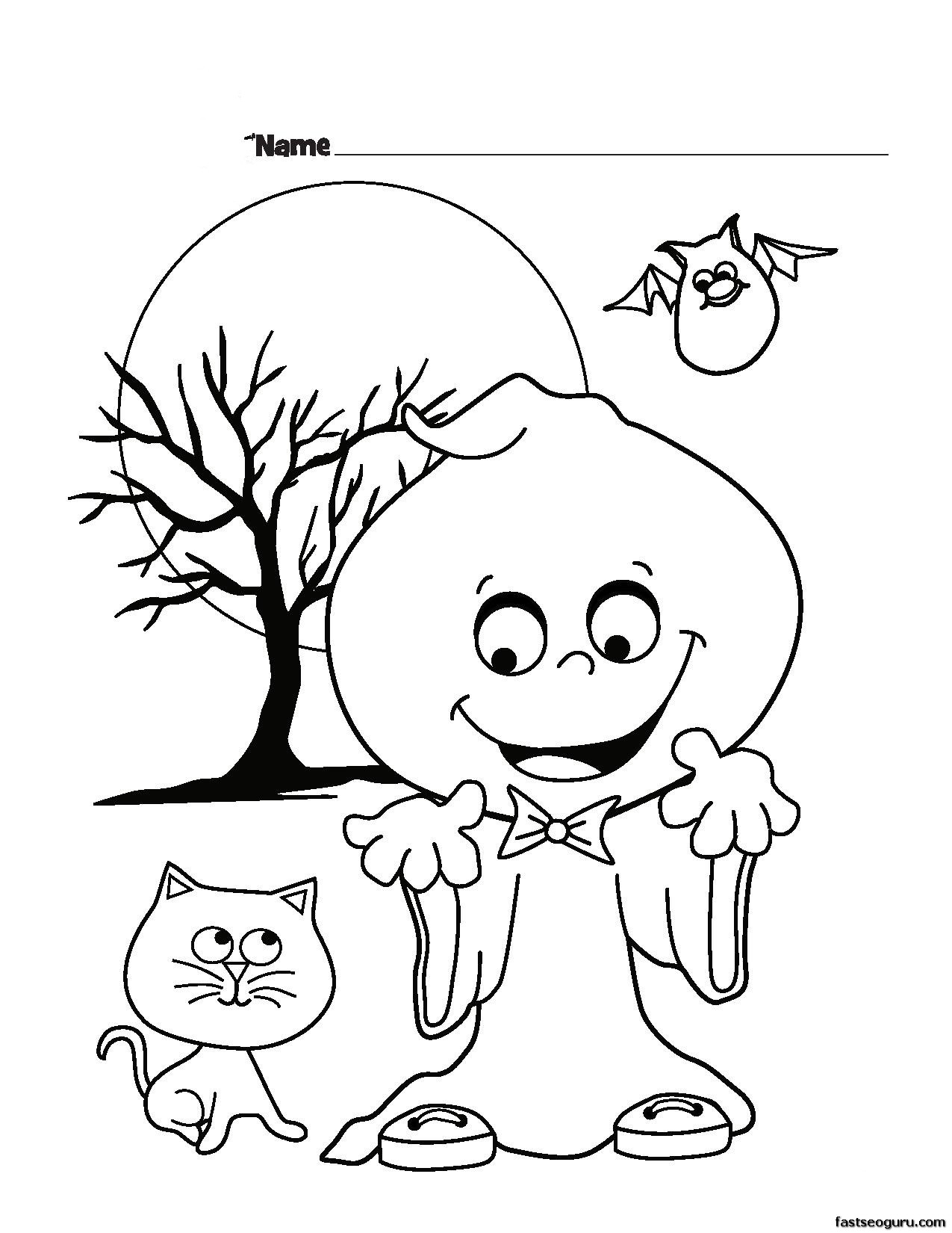 Halloween Silly Printable coloring pages for kids